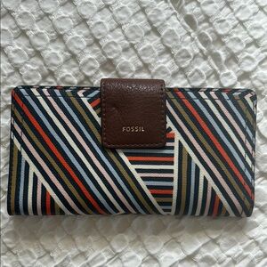 Fossil Multicolor Striped Wallet
